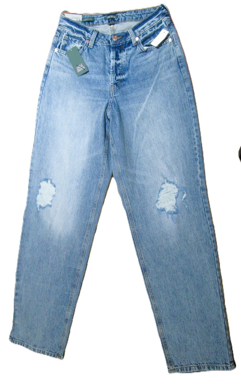 Wild Fable Women's High Rise Curvy Jeans Size 4 Medium Wash Distressed Denim